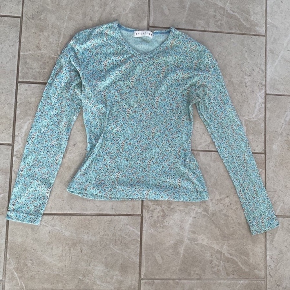 Overflow Ribbed Floral Long Sleeve Top - Picture 2 of 5